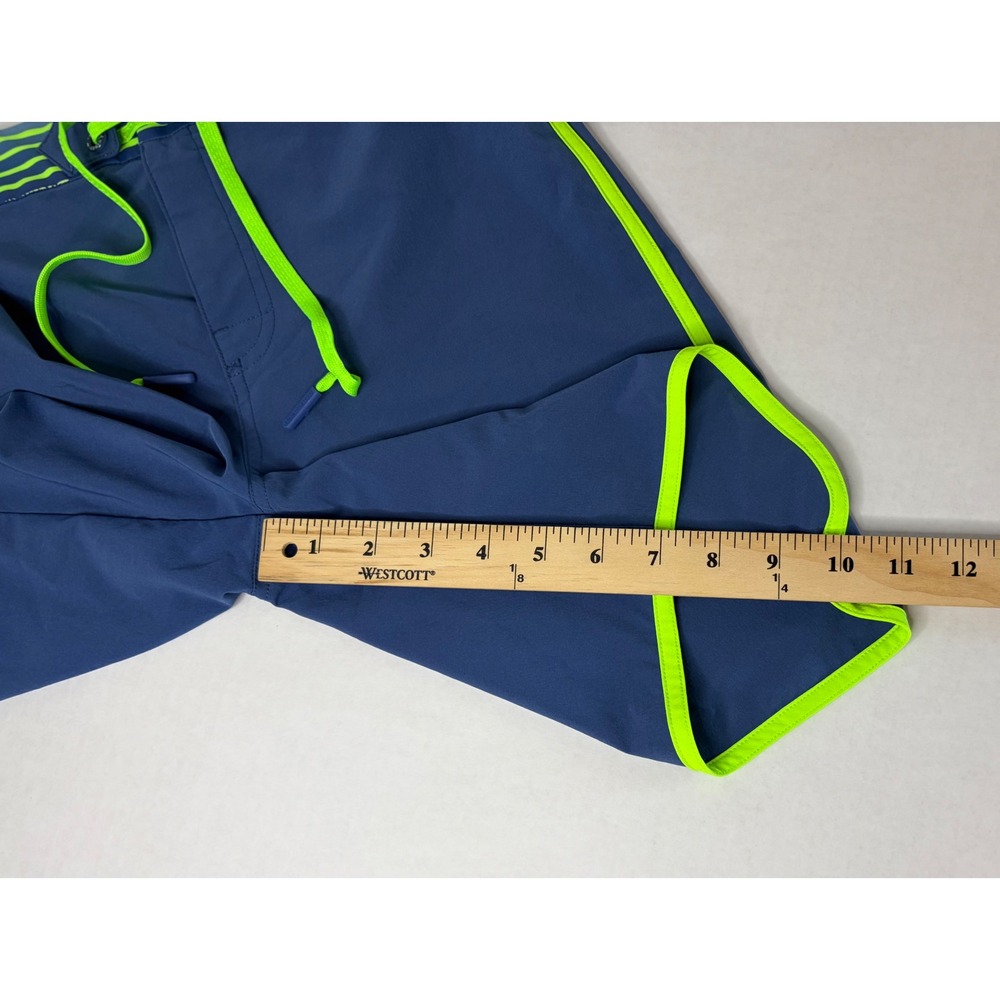 Vineyard Vines‎ Boys Blue Neon Green Board Shorts Swim Trunks Size M 12-14 - Picture 8 of 14